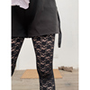 日本蕾丝长裤柜158黑色，纯欲性感薄款弹力打底裤，纯色9分裤十分裤女