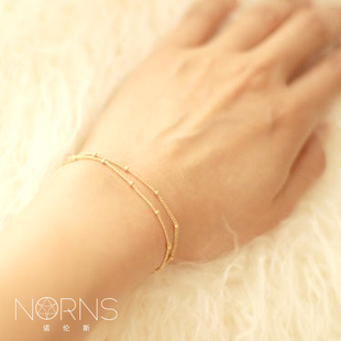 Norns HM基本款配饰北欧极简主义风格简约双层多层次金属珠链手链