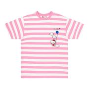hypland凯蒂猫hellokitty粉红可爱条纹，男女情侣装休闲短袖，t恤衫