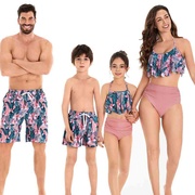 2024亲子泳衣家庭装，母女比基尼父子，沙滩裤松紧腰泳装