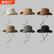 四季纯色速干渔夫帽防紫外线遮阳帽男女户外薄款西部牛仔登山帽子