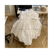 2020春夏泡泡袖宫廷法式小众白色连衣裙娃娃领复古洋气仙女裙