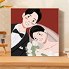 数字油画diy填色画画结婚情侣礼物，手工填充油彩丙烯装饰2024