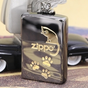 zippo防风打火机 日版黑冰立体猫咪贴章猫之凝望 ZBT-3-178A