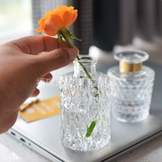 钻石小花瓶玻璃透明小清新文艺轻奢居家玄关卧室床头桌面插花摆件