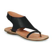Neosens女鞋子黑色平底夹趾优雅凉鞋魔术粘夏季24西班牙品牌