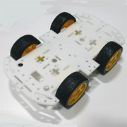 新白色有机板 m四驱智能小车底盘 4轮驱动寻迹避障小车 智能