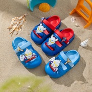 奥特曼儿童洞洞鞋卡通厚底男孩户外拖鞋夏季透气防滑宝宝沙滩凉鞋