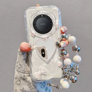 白色奶油珠光高级感适用荣耀x40手机壳x20seX50Pro保护套play6C华为Mate30Pro 5G女款V40轻奢版8x/9x/x10
