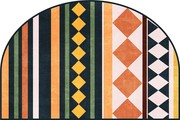 急速现代地毯门垫进门半圆形喜庆欧式美式轻奢花纹门垫蹭土垫