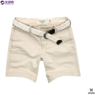 断码 AF/Abercrombie Fitch 男士夏季经典直筒休闲短裤附腰带