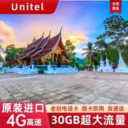 Unitel老挝电话卡4G手机上网流量卡万象旅游SIM卡4/5/6/7/10/15天