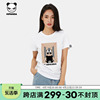 Hipanda你好熊猫设计国潮经典电影闪灵印花潮流高街女款T恤