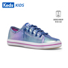 keds童鞋中大童帆布鞋低帮休闲单鞋霓虹蓝色，软底免系带kk166451