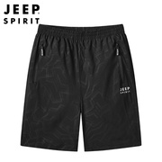 jeep吉普短裤男士夏季薄款透气宽松休闲运动中年大码冰丝五分裤男