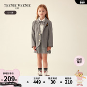 TeenieWeenie Kids小熊童装女童23年秋季英伦西装外套百褶裙套装