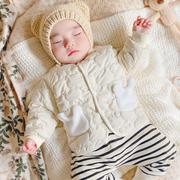 儿童外套秋冬婴儿1岁3加绒2加厚上衣男女童外出冬装棉衣宝宝衣服