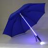 中棒发光手动雨伞七彩创意灯纤维，直杆伞碰击布夜光(布夜光)广告雨伞
