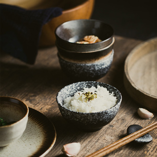 创意米饭碗单个陶瓷餐具碗碟套装，复古汤碗餐厅，碗日式家用吃饭小碗