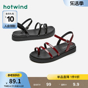 热风女鞋夏季四年款时尚凉鞋简约细带休闲凉鞋H50W1616
