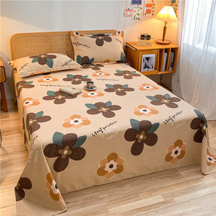 纯棉磨毛加厚床单保暖四季通用床单双人1.8m耐脏卡通学生宿舍床罩