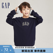 断码gap男女童春秋，logo纯棉运动长袖t恤舒适上衣821305