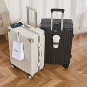 多功能行李箱女铝框款密码拉杆箱，高颜值大容量可充电旅行箱男