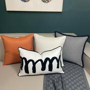 1VPR斑马纹抱枕样板间现代轻奢靠枕黑白豹纹简约客厅沙发靠垫欧式