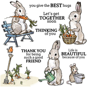 可爱兔子惬意悠闲生活硅胶手工透明印章DIY相册日记手账装饰工具