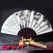 古风古画夏季扇子8寸10寸中国风绢布折扇，男霸气随身折叠扇汉服扇