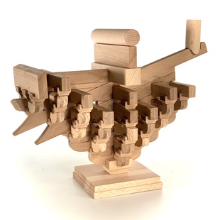 中国全榫卯结构实木，积木古建筑斗拱模型拼装玩具国潮文创摆件教具