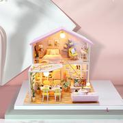 DIY小屋蜜语时光创意手工拼装别墅模型小屋 女生礼物娃娃屋大
