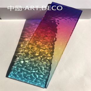 新DECO渐变色树脂玻璃 亚克力艺术板双面索道屏风隔断背景墙透品