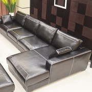 咖啡色全黑色，中厚皮沙发客厅头层进口现代真皮沙发组合到家