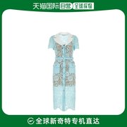香港直邮潮奢self-portrait女士，粉蜡笔浅蓝色，蕾丝衬衫式连衣裙