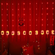 新年装饰灯小红灯笼庭院过龙年氛围，布置春节挂件彩灯闪灯灯串阳台