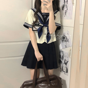 秋柚语临川高校原创水手服jk制服学院套装长，短袖秋上衣基础款