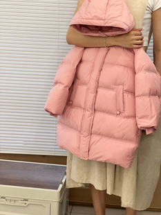 波拉bora韩国童装23秋冬中长款羽绒服轻薄加厚中大童女外套