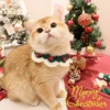 猫咪圣诞围脖围巾狗狗领结猫围兜针织口水巾宠物新年装扮饰品可爱