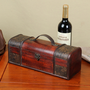 红酒盒子包装盒高档单只礼盒木质葡萄酒，双支装通用木盒皮盒箱定制