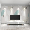 现代简约清新树叶子北欧电视机背景墙纸壁纸客厅沙发装饰影视墙布
