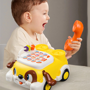 儿童多功能电话机玩具仿真音乐座机益智女孩男孩早教宝宝电动万向
