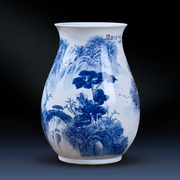 景德镇陶瓷器手绘青花瓷花瓶摆件新中式客厅电视柜家居装饰品瓷瓶