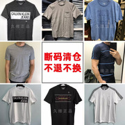 全球购ckcalvinklein夏装，男装日常百搭纯棉，logo短袖t恤断码