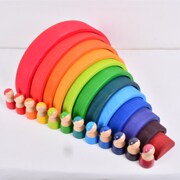 蒙氏智力开发创意拼装大号彩虹积木玩具儿童2-3-4岁早教生日礼物