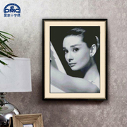 DMC十字绣专卖大幅客厅卧室人物系列 精准印花 黑白赫本3