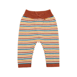 d164有机棉彩虹条纹，款男女童婴幼儿针织裤，保暖舒适透气小童长裤
