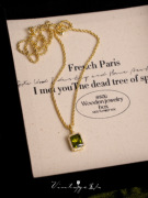 「泰晤士河」橄榄绿 法式浪漫优雅小众复古高级感绿色项链/锁骨链
