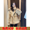 ZA8073255女装拼接夹克外套女皮毛一体机车服08073255712