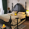 法式床实木床法式复古黑色双人床主卧美式床轻奢卧室现代简约大床
